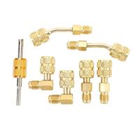 NOENNULL Kit Adattatore in Ottone R410A, Collegamento Senza Perdite per Tubo Refrigerante Mini Split del Condizionatore D'aria da 5/16 a 1/4 Pollici per Scena HVAC