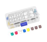 NOENNULL Kit Condensatori Elettronici Set di 80 Condensatori Trimmer Regolabili da 6 Mm per gli Appassionati del Fai da Te in Plastica 5/10/20/30/40/60/70/120P per Vari Strumenti Elettronici