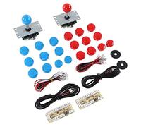 NOENNULL Kit di Gioco Fai da Te Robusto per 2 Giocatori Encoder di Gioco da Tavolo USB per Console di di Combattimento Domestica, Set di Pulsanti Joystick in Materiale Premium per Riunioni di Amici