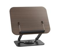 NOENNULL Leggio per Lettura, Leggio Pieghevole con Girevole a 360° con Altezza e Angolazione Regolabili, Clamp/Holder Elastiche per Tablet per Ricette, Laptop, (Nera)