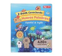 NOENNULL Libro Sonoro Bilingue Spagnolo Inglese per Bambini Giocattolo Didattico Educativo Interattivo Libri Parlanti per i più Piccoli Libro Sonoro per Bambini Bilingue