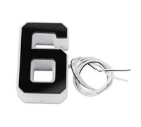 NOENNULL Numero Civico a LED, Moderno Bianco Acrilico Bagliore Caldo IP44 Impermeabile Retroilluminato a LED Numeri Civici Illuminati Tipo Plug-in DC per Residenze All'aperto