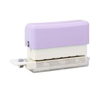 NOENNULL Perforatrice Portatile Efficiente a 6 Fori per Fogli Sciolti per Fogli A5 B5 A4 Studenti Viola, Design con Scatola per la Raccolta dei Rifiuti per un Ambiente di Lavoro Ordinato