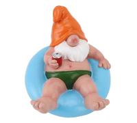 NOENNULL Piscina Floater Statue Gnome Giardino Statue Gnomo Piscina Galleggiante Figurina Gnoma Rilassante Giardino Divertente Figurina Gnoma Galleggiante per Arredamento Esterno (Blu)