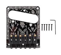 NOENNULL Ponticello fisso in ottone per chitarra elettrica, ricambio per Classic Vibe, modello Telecaster, con 6 selle, stile vintage, per intonazione professionale, asta per chitarra