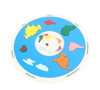 NOENNULL Puzzle in Legno con 7 Continenti, Gioco Educativo con Mappa del Mondo per Bambini, Materiale Sicuro in Tiglio per lo Sviluppo Cognitivo, Ideale per L'apprendimento a Casa