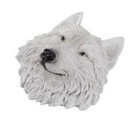 NOENNULL Scultura del Trofeo di Simulazione in Resina per Decorazioni per la Testa di Animale 3D per Casa, Ufficio Bar Cervo Unica Statue Statue Head Wall Art (Lupo Bianco)