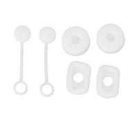 NOENNULL Set di 6 tappi per cannucce a prova di perdite, per evitare fuoriuscite di bevande, in silicone, per viaggiare, colore: bianco