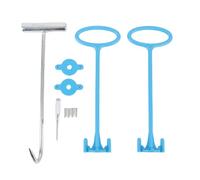 NOENNULL Set di ganci per cesti skimmer, manico extra lungo per skimmer, strumento universale con manico per cesti da piscina, strumento di pulizia per la maniglia di