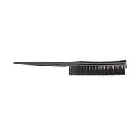NOENNULL Spazzola per Capelli in Nylon a 3 File per Stuzzicare Aggiungi Volume Ergonomica per lo Styling dei Capelli Spazzola a Coda di Topo per il Salone (Nera)