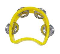 NOENNULL Strumento a Percussione Durevole per Tamburello Portatile in Plastica per Bambini per Feste Scolastiche di Ritmo Musicale - Ideale per la Scuola Materna e L'uso Domestico (Giallo)