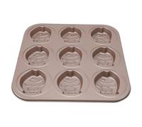 NOENNULL Teglia per Cupcake da 9 Tazze, Teglia per Cupcake con Animali Carini, per Antiaderente, per e Muffin in Acciaio Al Carbonio, per Cartoni Animati per (Pescare)