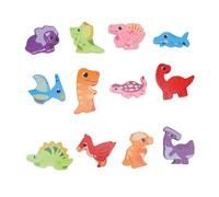 NOENNULL Toys di Legno Giocattoli Educational Earch Early Learn Apprendimento in Legno Matching Implaing Giocattoli con Scatola di Deposito in Plastica per Un'organizzazione Facile, per la (Dinosauro)