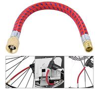 NOENNULL Tubo di estensione della pompa per bicicletta 2 pezzi in gomma morbida durevole per gonfiare le biciclette 16,5 x 1 x 1 cm (rame placcato)