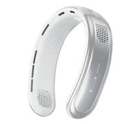 NOENNULL Ventilatore da Collo Portatile Sospeso, Mini Ventilatore da Collo Senza Lama, Ricaricabile Tramite USB, Silenzioso, Core, Dieci Volte Freddo, da Portatile Regolabile per (Bianca)