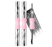 Noerrors 2 pezzi 2 in 1 mascara con spazzola in metallo per donne anziane, colore nero, lavabile in ferro da stiro, mascara, ciglia 3D, volume extra sottile, impermeabile, di lunga durata, non si