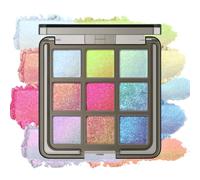 Noerrors palette ombretti olografici da crema a polvere, blu-verde-lilla-rosa cangiante come camaleonte, perle illuminanti arcobaleno, ombretto per illuminare gli occhi e il viso, 01
