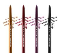 Noerrors Set di eyeliner gel a 4 colori, marrone-nero, impermeabile, morbido, facile da applicare, matita eyeliner per occhi maturi, rosso borgogna luccicante cremoso per donne anziane
