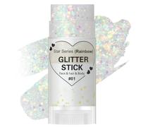 Noerrors Stick glitterato per viso, corpo e capelli, olografico con paillettes a forma di sirena, trucco in gel glitterato, stick illuminante luccicante per festival, feste, glitter di lunga durata