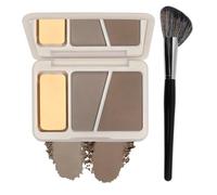 Noerrors Tavolozza in polvere per contouring dai toni freddi con specchio e pennello, doppia tonalità per pelle chiara e oliva, tavolozza di correttori e bronzer per il contorno del naso, naturale