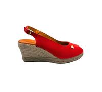 NOESLOMISMO BY DILEMA Sandalo Zeppa Donna | Scarpe Estate Comode, rosso, 41 EU