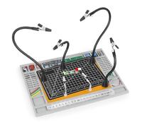 NOEVSBIG Stazione di saldatura magnetica con base grande, tappetino resistente al calore, 6 bracci flessibili, tappetino da taglio e righello, strumento versatile per fai da te, riparazione