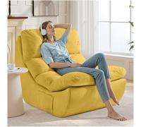 NOFFA Poltrona Pouf con Cuscino in Memory Foam, Bean Bag per Adulti,Divano da letto Boneless,Sedia da Lettura e Relax per Camera da Letto e Soggiorno, Giallo