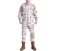 NOGA Camuffamento tuta da combattimento Regular Edition Bdu Uniforme militare Uniforme Bdu caccia Suit Wargame Paintball Coat + Pants (tre deserto Camuffamento, M)