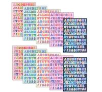 Nogeqi 10 fogli adesivi con lettere colorate, con lettere adesive, autoadesive, per fai da te, scrapbooking, confezione regalo, artigianato di carte, 1 cm
