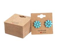 Nogeqi 100 cartine di visualizzazione per orecchini, 5 x 5 cm, per orecchini, biglietti di presentazione, imballaggi, collane (marrone)