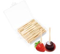Nogeqi 100 forchette in legno, per patatine fritte, posate in bambù, per frutta, feste, campeggio, picnic