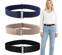 Nogeqi 3 pezzi cintura invisibile elastica da donna cintura elastica da donna regolabile con chiusura a gancio visibile per jeans, pantaloni, abiti da sera