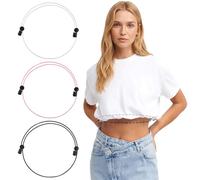 Nogeqi 3 pezzi Crop Tuck Band per camicie, felpa con cappuccio, regolabile, elastico Crop Top Band da donna, invisibile, per magliette, inserisci camicie, cambia lo stile dei tuoi top