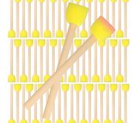 Nogeqi 40 pennelli rotondi in spugna per bambini, spugne, rotondi, pennelli in spugna per pittura, pennelli in schiuma per pittura acrilica, manico in legno per fai da te, scarabocchi per bambini