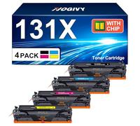 NOGIVY 131 X 131A Toner con chip, compatibile con HP 131X CF210X 131A CF210A per HP Laserjet Pro 200 Color MFP M276nw M276n M251n M251nw M276 CF211X CF212X CF213X (nero, ciano, giallo magenta