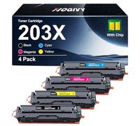 NOGIVY Toner compatibile con HP 203X 203A CF540X per Color Laserjet Pro MFP M281fdw M281fdw M280nw M281cdw M254dw M254nw M254dn CF541X CF542X CF543X (nero ciano giallo enta, confezione da 4)
