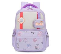 Nogkdyc Borsa per la scuola per ragazzi e ragazze Simpatica borsa per la scuola dei cartoni animati per gli studenti delle scuole elementari Zaino per bambini nelle classi 1-4(light purple,A)