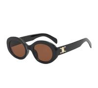 Nogkdyc Occhiali da sole ovali retrò da donna, occhiali da sole vintage stretti alla moda con protezione UV400, occhiali da sole dal design ovale piccoli con cerniera in metallo, eleganti occhiali da