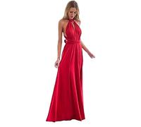 NOGRAX Vestito Donne Avvolgono La Veste da Damigella d'Onore per Feste A Bendata Rossa-P-XXL