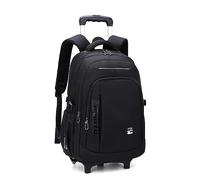 NOGRAX Zaino Junior High School Rolling Zaini Wheeled Bag Trolley Borse Di Scuola Con Ruote Bagagli Da Viaggio-2Ruote Nere-Taglia Unica