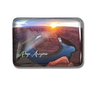 Nogytize Calamite da frigorifero in cristallo per pagina a ferro di cavallo curva Arizona USA souvenir da collezione rettangolare divertente per cucina regalo decorazione casa ufficio lavagna punto di