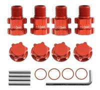 NOHEEU Estensione della Ruota Adattatore per Allargamento Ruote in Metallo per ARRMA 3S SENTON VORTEKS Typhon Big Rock Granite RC Car(Rosso)