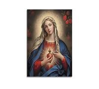 NOHF Poster con Santa Madre Maria, stampa artistica da parete, stile retrò, decorazione per ufficio, 20 x 30 cm, senza cornice