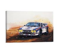 NOHF Poster per auto classica per Lancia Rally, stampa artistica da parete, stile retrò, decorazione estetica per la stanza, 20 x 30 cm, con cornice