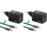 NOHON Caricatore USB C 35W: Rapido Caricabatterie PD 3.0 con 1M Cavo Rapido 60W, GaN Alimentatore USB C Compatibile per iPhone 17 16 15 14 13 12 Pro Max/iPad Pro Mini/Samsung, Spina USBC