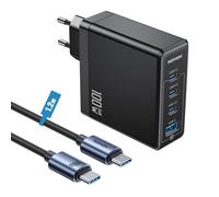 NOHON Caricatore USB C Rapido Caricabatterie: 100W PD 3.0 GaN Alimentatore con Cavo Tipo C Ricarica Rapido 140W 1.2M | PPS 4-Porte Compatibile con iPhone 12 13 14 15 MacBook iPad Laptop Galaxy S23
