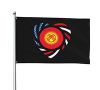Noi Amiamo L'America E Il Kirghizistan Per Sempre Garden Flag Con 2 Occhielli Bandiere Di Benvenuto Resistente Alle Intemperie Bandiera Da Cortile Per All'Aperto Esterni Interni 90X150 Cm