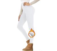 Noi della Linea Lana Invernale Siamo Leggings, Siamo Legging di Lana, Siamo Legging Invernali di Agnello, Legging di Lana Morbida, Siamo Legging Termici, Leggings Invernali. (Bianco,L-XL)