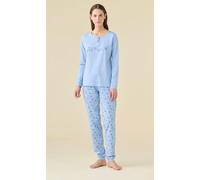 Noi Di Notte Pigiama Donna Manica Lunga Fresco Cotone FA9493