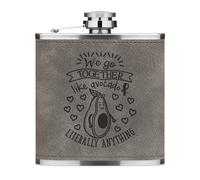 Noi Go Insieme Like Avocado E Letteralmente Nulla 170ml PU Pelle Hip Flask Grey